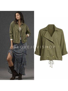 Heritage | Current/Elliott Utility Double Breasted Jacket | Army Khaki Green